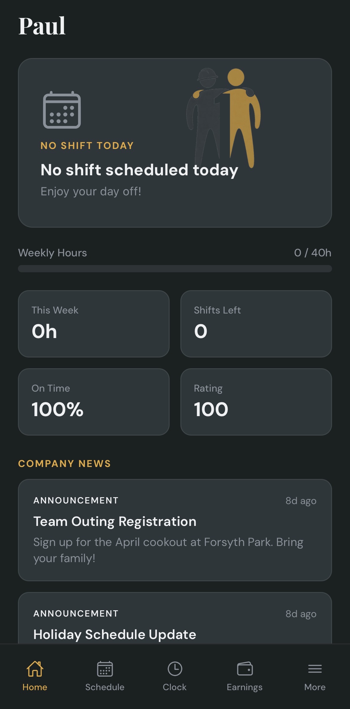 People App — Home